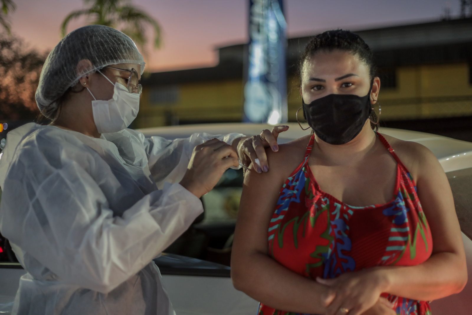 Deisiane Barros de Oliveira estava ansiosa pela vacina